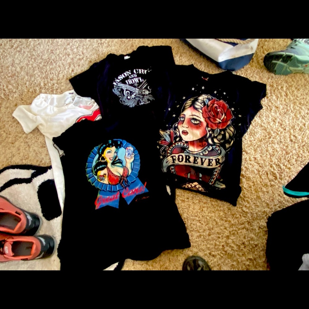 Grab bag of used adorable shirts.
